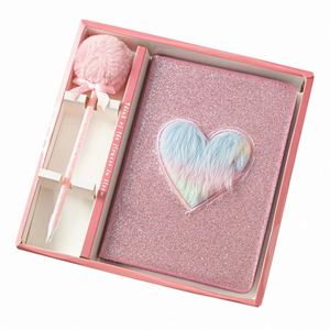Custom Pink Heart Shaped Plush Notebook Fashion Personal Notebook A5 - Product Image 1