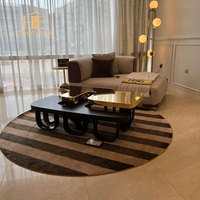 Meubles de luxe New Light Combinaison de salon Table basse en noyer Ensembles de tables basses modernes en acier inoxydable