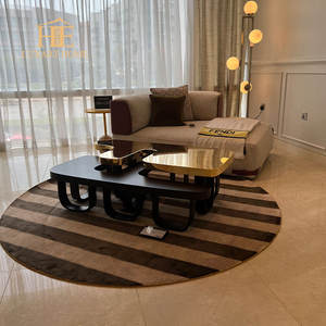 New Light muebles de lujo Combinación de sala de estar Mesa baja de nogal Juegos modernos de mesa de centro de acero inoxidable - Product Image 5