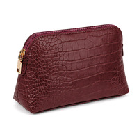 Pochette de Soirée Élégante en Cuir PU Façon Croco, Trousse de Maquillage Portable, Petite Pochette Souple pour Femme, Idéale pour les Voyages