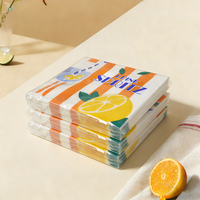 Serviettes jetables 3 plis en pâte de bois vierge, douces, imprimées sur mesure, écologiques, personnalisées, pour décoration de table de fête, motif fruits oranges, en vrac