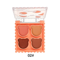 Palette de fards à paupières quatre couleurs, finitions scintillantes et mates, longue tenue, anti-bavures, modèle 8183 pour le maquillage quotidien des étudiants