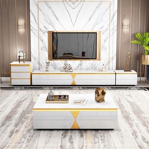 Karois — table basse en verre plaqué or, simple et moderne, de luxe, en acier inoxydable, avec MDF, <span class=keywords><strong>C2032</strong></span> - Product Image 6