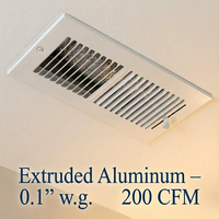 Grille de ventilation rectangulaire en acier estampé pour plafond, à registre réglable