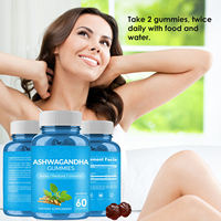 Fournisseur direct d'usine, prix bas, étiquette personnalisée, gummies à l'ashwagandha et à la crinière de lion, suppléments antioxydants, gummies à la vitamine D