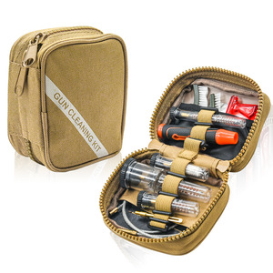 Kit de nettoyage d'armes tactique, équipement durable avec câbles flexibles, brosse en laiton, chiffons en coton, tampons de nettoyage, patchs, bouteille d'huile, brosses utilitaires, sac en tissu - Product Image 5