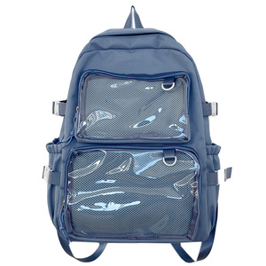 <span class=keywords><strong>Sac</strong></span> à dos Ita Bag rose pastel élégant à double maille avec fenêtre transparente et compartiments pour femmes - Product Image 4