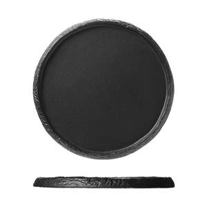 Assiette à dîner ronde en <span class=keywords><strong>porcelaine</strong></span> noire mate de haute qualité, écologique, avec logo personnalisé pour la restauration - Product Image 5