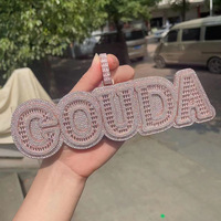 Colgante de circonia personalizado para hombres y mujeres, collar con letras de retales de hip-hop, joyería