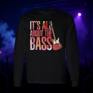Camiseta de manga larga para guitarrista de rock and roll It's All About The Bass - Product Image 3