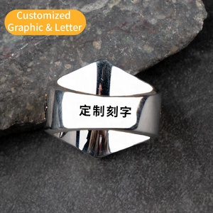 Totem maçonnique de conception unique bijoux anneaux crâne hexagonal bague pour hommes Culture maçonnique <span class=keywords><strong>Mcgrath</strong></span> acier inoxydable Hip Pop Vintage - Product Image 5