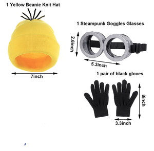 3 Piezas <span class=keywords><strong>de</strong></span> Accesorios para Disfraces <span class=keywords><strong>de</strong></span> Halloween, Sombreros para Mujeres y Hombres, Gafas Steampunk, Set <span class=keywords><strong>de</strong></span> Cosplay para Fiestas, Gorros Amarillos para Adultos - Product Image 2