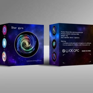 Gyroscope rotatif coloré Galaxy Star en acier inoxydable, jouet de bureau personnalisé anti-stress à manivelle pour adultes et enfants - Product Image 2