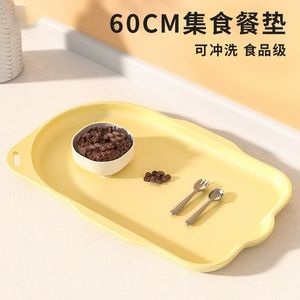 Waterproof, stain-resistant, non-slip <b>cat</b> food bowl <b>mat</b>, large size, food cleaning <b>mat</b>, pet supplies, cross-border dropshipping. - Product Image 3