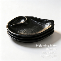 Vaisselle en mélamine phosphate, écologique, non toxique, passe au lave-vaisselle, service personnalisé, assiettes de formes irrégulières, usage commercial