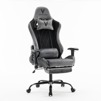 Fauteuil de Gaming Inclinable en Velours Confortable pour Salle de Jeu, Chaise de Bureau à Dossier Haut, Chaise Ergonomique Douce