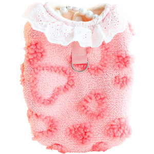 <b>Dog</b> Fleece Vest With Lace <b>Collar</b> Yellow Pink Autumn Winter <b>Small</b> <b>Dog</b> Pet Clothing Comfortable Warm Coat For Teddy - Product Image 5