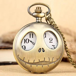 <span class=keywords><strong>Montre</strong></span> <span class=keywords><strong>de</strong></span> poche à quartz avec pendentif en forme <span class=keywords><strong>de</strong></span> crâne <span class=keywords><strong>de</strong></span> clown aux grands yeux et d'épouvantail, chaîne, collier créatif antique, <span class=keywords><strong>montre</strong></span> en alliage <span class=keywords><strong>de</strong></span> 47 mm - Product Image 3