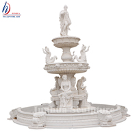 Fontaine d'eau en pierre naturelle, grande fontaine d'extérieur de Style grec avec pommeau