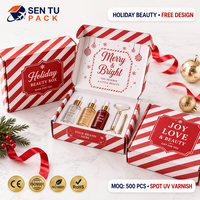 Boîte d'expédition personnalisée de Noël, boîte rigide couleur, emballage cadeau en carton ondulé avec logo, vente en gros directe usine
