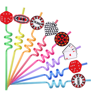 Promotional Party Supplies Christmas Poker Table Game Element Chip Straw Made PVC Spiral Decorative Plastic Engraved Waterproof