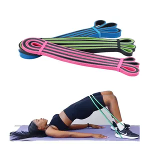 Two Color Custom Natural latex Pull Up Assist Band Elastic Durable Stretching Yoga Fitness Power Resistance Band set