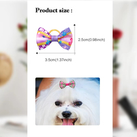 Accessoires pour animaux de compagnie en gros, bandeaux pour animaux de compagnie personnalisés, écologiques, divers, imprimés, nœuds pour cheveux de chien, élastiques