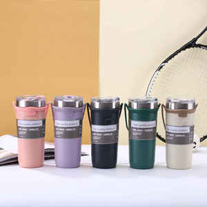 Double-walled Stainless Steel <b>Large</b>-Capacity Leak-Proof Thermal Insulation Car Cup with Handgrip - Product Image 1