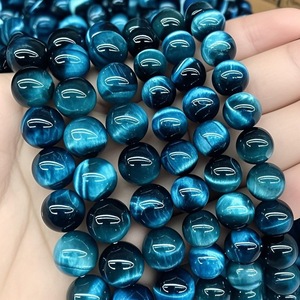 Natürliche 5A Blaue Tigerauge-Perlen Runde Lose Edelsteinperlen für DIY Armband Schmuckherstellung Großhandel Halbfertige Materialien - Product Image 1