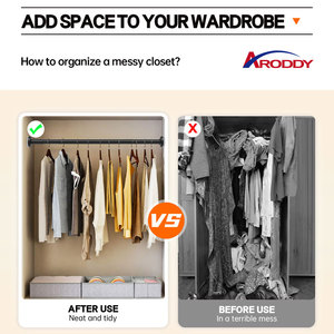 ARODDY <span class=keywords><strong>Barre</strong></span> de séchage portable 43,31-74,8 pouces pour vêtements, salle de bain, balcon – Tringle <span class=keywords><strong>télescopique</strong></span> réglable pour <span class=keywords><strong>rideau</strong></span> de <span class=keywords><strong>douche</strong></span> et vêtements - Product Image 2