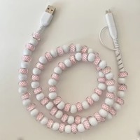Kabel Pengisian Daya Tipe C Lightning Bergaya untuk Perlengkapan Baseball YuAn YA-078 dengan Cetakan Gravure dan Perlindungan Manik-manik Akrilik Portabel