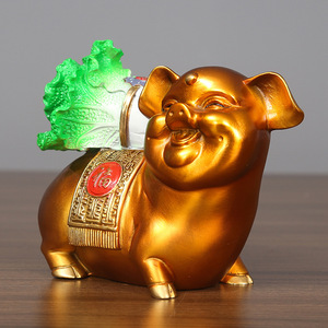Figuras de cerdo y repollo, 2 uds., material de cobre, decoración de Año Nuevo Chino, regalo para el hogar y la oficina - Product Image 2