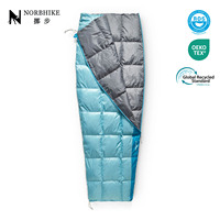 Saco de Dormir de Plumón de Pato Ultraligero Norbhike para Acampar al Aire Libre con Bolsa de Compresión, Certificado RDS, 2 en 1