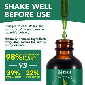 ODM/OEM Marca Privada Complejo Líquido de Extracto de Hoja de Gordolobo 16 en 1 Vitaminas y Minerales para la Limpieza Pulmonar Inmunidad Respiratoria Negro - Product Image 3