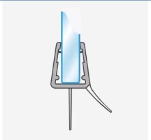 Raccords <span class=keywords><strong>de</strong></span> quincaillerie pour portes en verre en Chine Bande d'étanchéité inférieure pour salle <span class=keywords><strong>de</strong></span> bain, avec deux ailes pour arrêter les fuites <span class=keywords><strong>de</strong></span> douche - Product Image 1