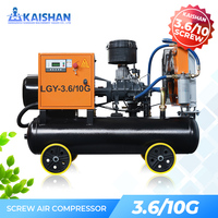 Compresseur d'air à vis diesel portable de haute qualité Kaishan Lgy-3.6/10g, 10 bars, 380V, mobile avec PLC, directement de l'usine