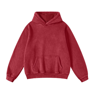 Sweat à capuche personnalisé en molleton polyester/coton épais, style vintage délavé à l'acide, grande taille pour homme, avec logo, tendance - Product Image 4