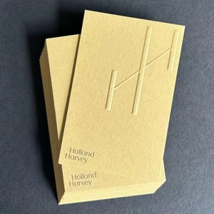 Carte de visite de luxe en coton <span class=keywords><strong>jaune</strong></span> moutarde, gaufrée à sec, design minimaliste, épaisse, papeterie haut de gamme pour studio d'architecture - Product Image 1