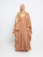 Abaya élégante et respirante pour femme, coupe ample, longue, à manches longues, avec taille ajustable, style modeste, pour l'Arabie Saoudite, vente transfrontalière