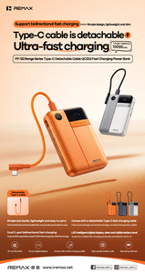 FP-122 QC22.5 Banco de Energía de Carga Rápida 10000mAh Tipo-C con Cable Desmontable y Pantalla LED Portátil FP-122 FP-122 - Product Image 5