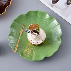Assiettes en verre transparentes pour gâteaux aux fruits, avec bord doré, vente en gros - Product Image 4