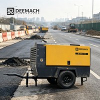 Kompresor Udara Sekrup Mobile DEEMACH 8 bar Sandblasting Compresora 265cfm 456cfm Kompresor Udara Portabel Sullair untuk Penghilang Karat