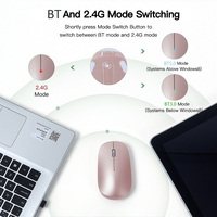 Mouse Nirkabel Mini Ultra Tipis 3D Pengisian Daya Tanpa Suara 2.4G 1600dpi Dual-Mode USB Type-C untuk Mac iPad IOS Ergonomis