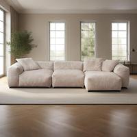 Canapé modulaire en tissu corduroy en forme de L, moderne et extra large, pour salon