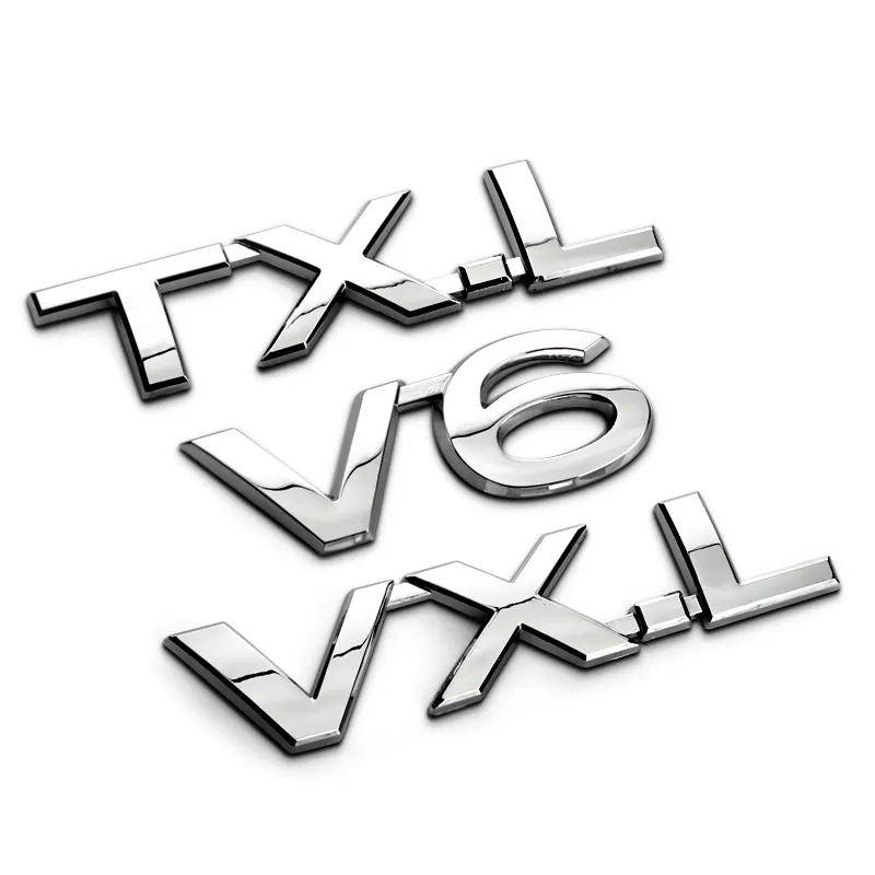 1 PCS 3D Chrom V6 VXL TXL TX-L VX-L Abzeichen Refitting Emblem Auto Aufkleber Entladung Kapazität Logo für Toyota Prado Car Styling