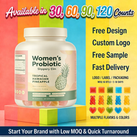 Gummies Probiotiques à l'Orme Rouge pour Femmes – Équilibre du pH, Sans Sucre, Véganes – Complément pour la Santé Intestinale et le Bien-être Féminin – 60 Unités