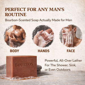 Savon en barre extra large pour homme, marque privée, OEM, savon naturel en gros, parfum bourbon américain, hydratant pour tous les types de peau - Product Image 5