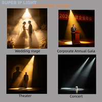 Projecteur LED sans ventilateur 200W, lumière blanche chaude, projecteur de scène LED pour spectacle en studio 12 ° -55 °   Angle de faisceau en option