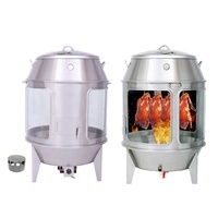 Grill de rôtissage commercial en acier inoxydable pour canards et poulets, résistant aux hautes températures, avec verre, pour barbecue de viande au charbon de bois