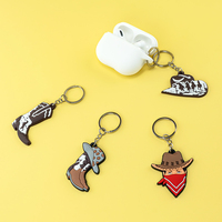 Llavero de Bola de Discoteca con Forma Personalizada de Vaquera, Bajo MOQ, Directo de Fábrica, para Regalo de Festival de Música Country, Llavero de Recuerdo del Oeste